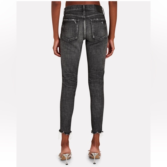 MOUSSY VINTAGE Black Checotah Mid-Rise Skinny Jeans with Chewed Hem size 26 - Picture 4 of 14